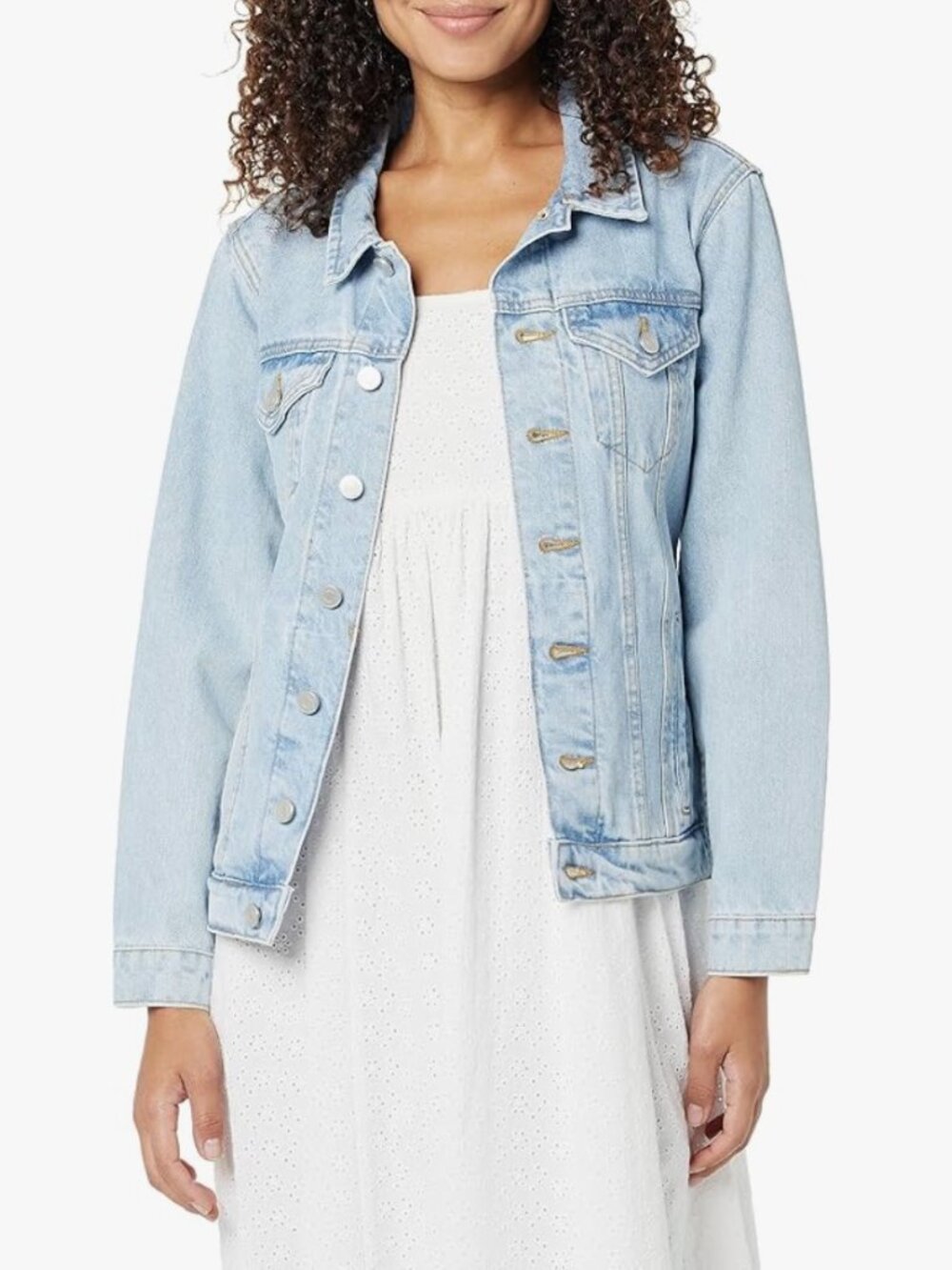 The Drop Women's Zain Elongated Denim Jacket 100% Cotton Size XL